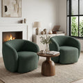 Green Boucle Swivel Accent Chair Set of 2 I378838