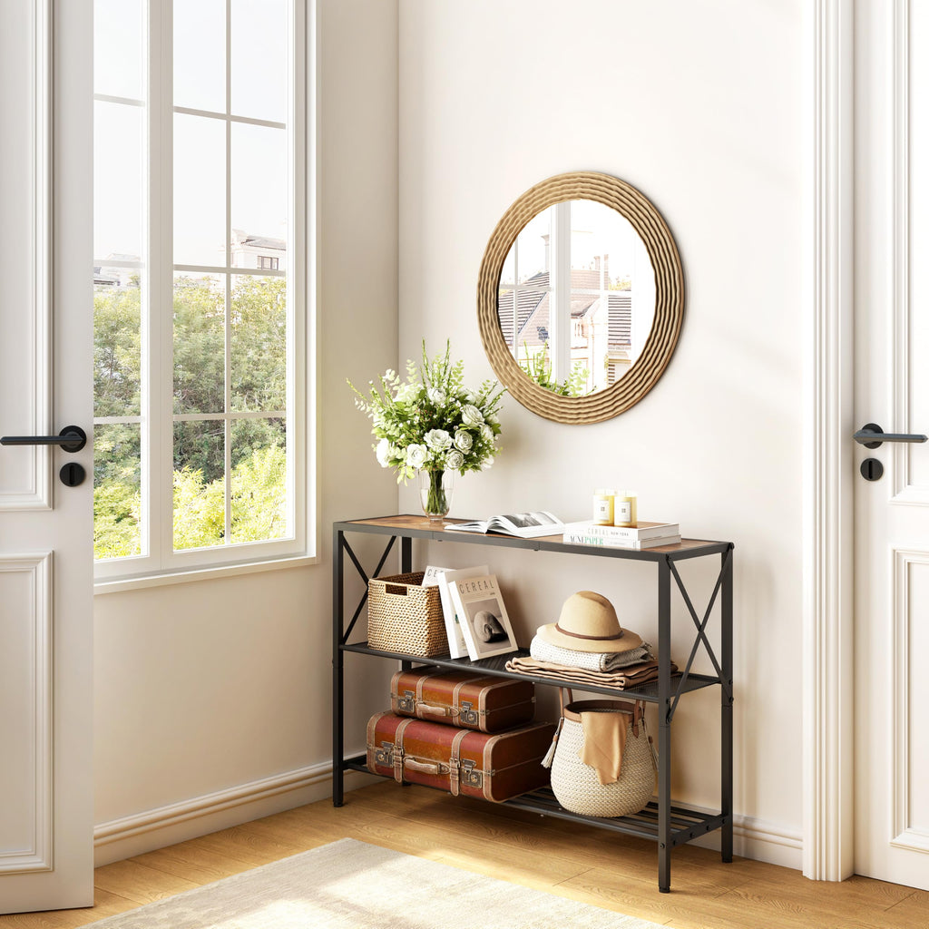 3 Tier Narrow Console Table with Shelves C614209