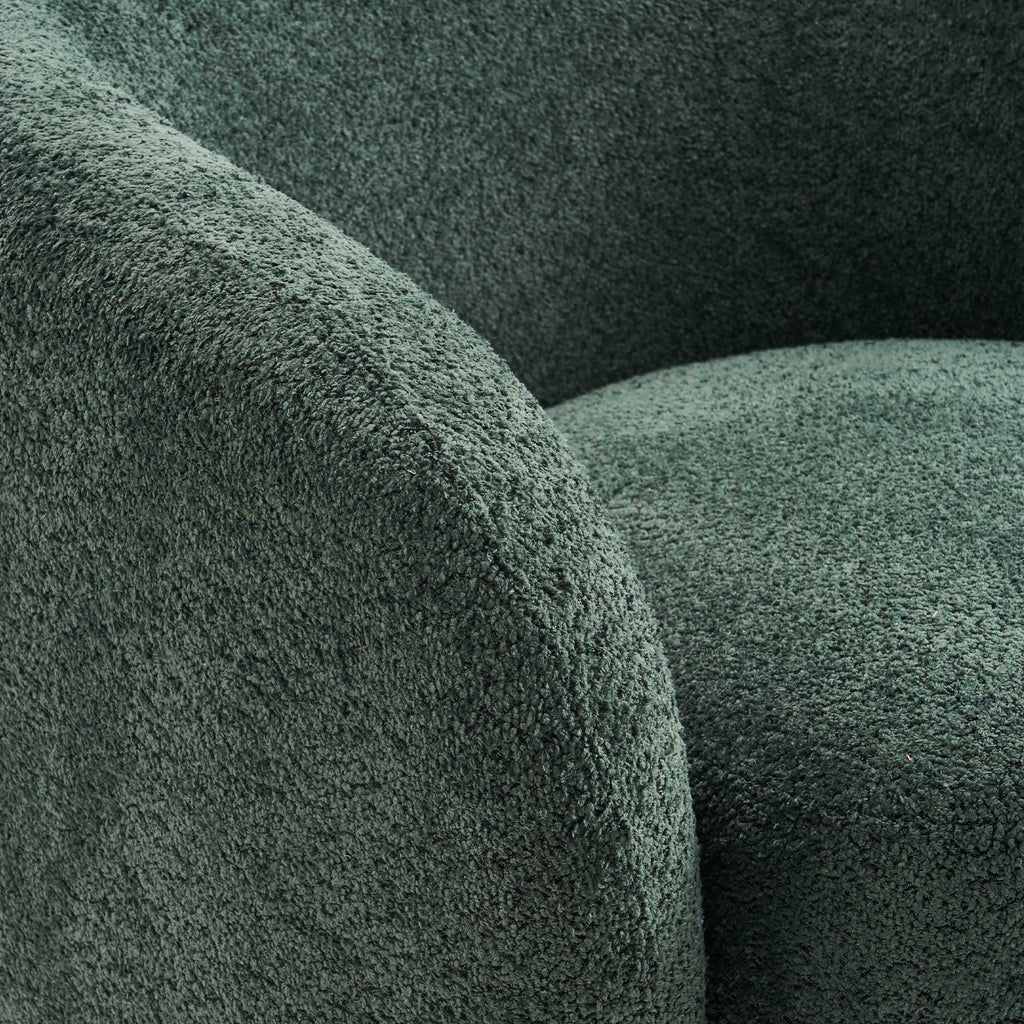 Green Boucle Swivel Accent Chair Set of 2 I378838