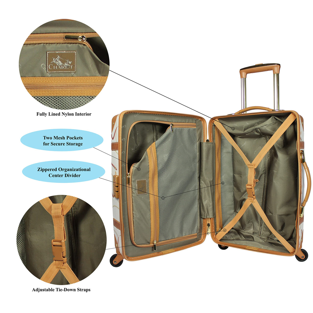 Vintage 20-Inch Hardside Carry-On Spinner Luggage J159