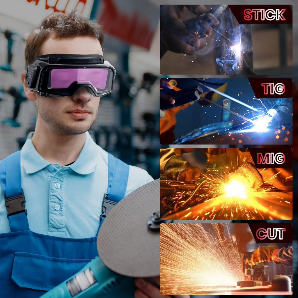 Auto Darkening Welding Goggles with Welder Mask and 10 Replacement Lenses G699376