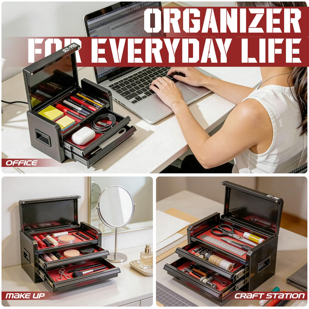 Black 2 Drawer Steel Tool Box Q864371